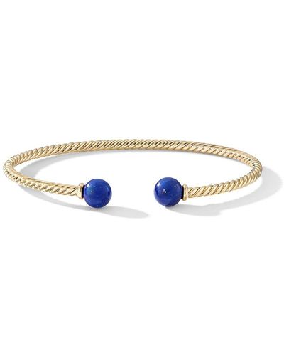 David Yurman 18kt yellow gold 7mm Solari lapis lazuli cuff - Mehrfarbig
