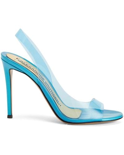 Alexandre Vauthier 105mm Transparent Slingback Sandals - Blue