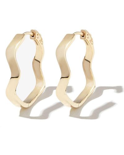 Mateo 14kt Yellow Gold Curve Hoop Earrings - Metallic
