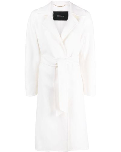 Kiton Belted Cashmere Trench Coat - White