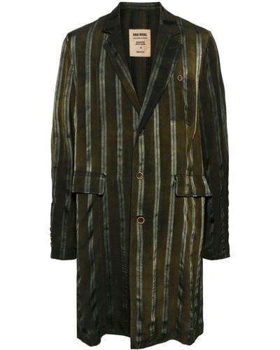 Uma Wang Giovanni striped coat - Vert