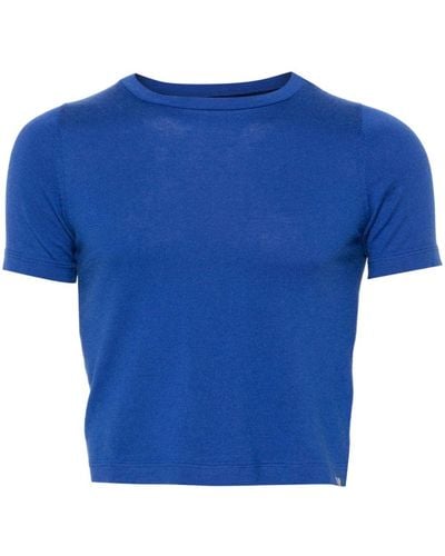Extreme Cashmere Fein gestricktes No267 Tina T-Shirt - Blau