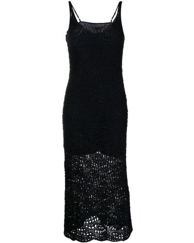 Fabiana Filippi Open-knit Layered Midi Dress - Black