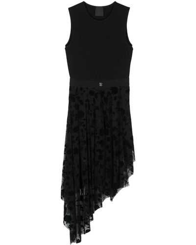Givenchy Ribbed-knit Asymmetric Dress - Zwart