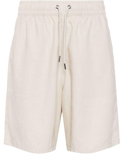 Emporio Armani Linen-blend Deck Shorts - Natural