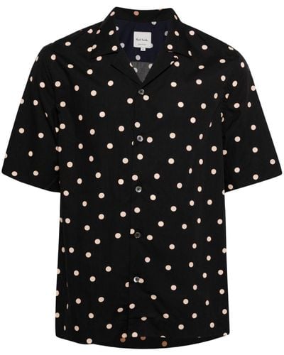 Paul Smith Polka Dot-print Cotton Shirt - Black