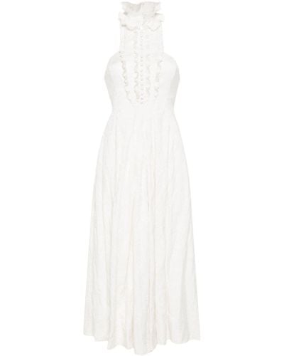 Philosophy Di Lorenzo Serafini Vestido midi con volantes - Blanco