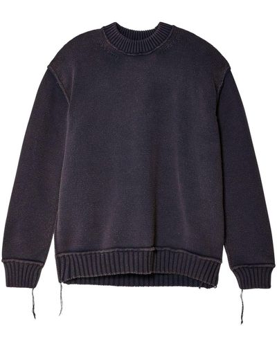 Junya Watanabe Pull à effet usé - Bleu