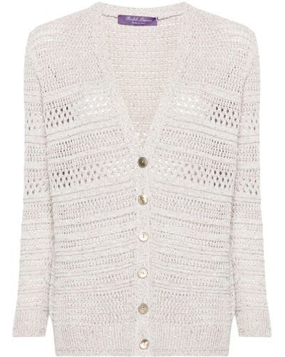 Ralph Lauren Collection Sequined Open-knit Cardigan - Natural