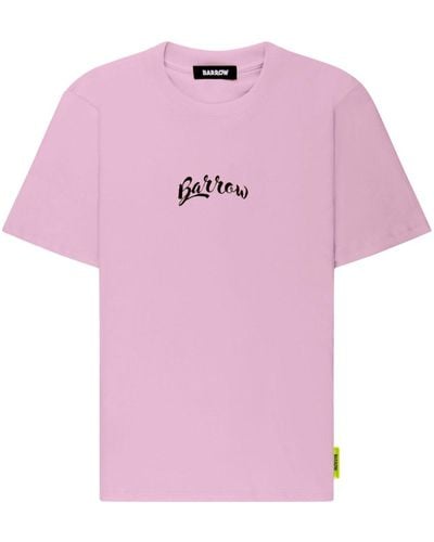 Barrow Katoenen T-shirt Met Logoprint - Roze