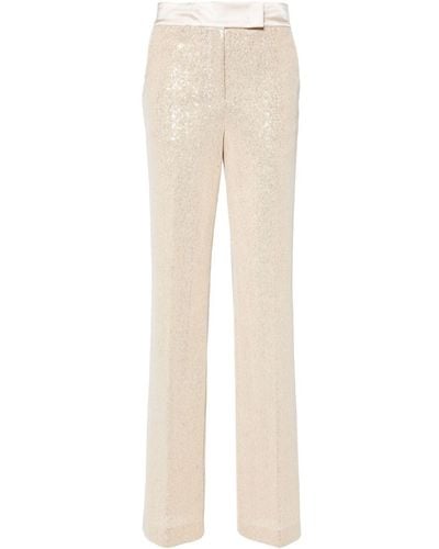 Peserico Sequin-design Trousers - Natural