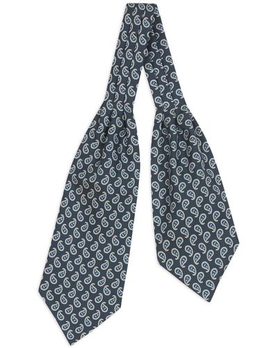 Etro Cravate Ascot en soie à imprimé cachemire - Bleu