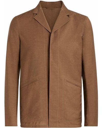 Zegna Single-breasted Jacket - Brown