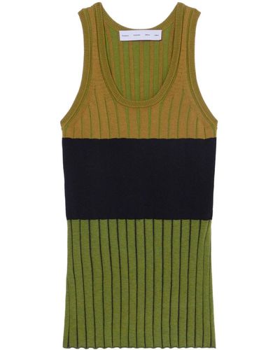 Proenza Schouler Parker Ribbed-knit Tank Top - Green