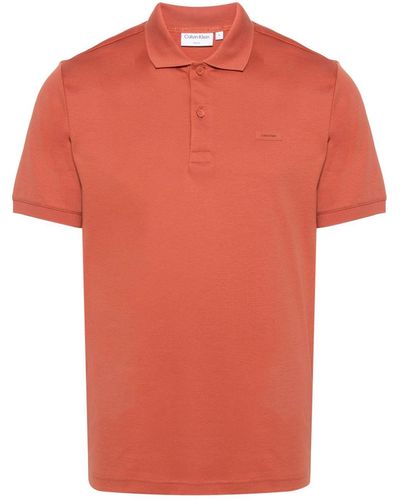 Calvin Klein Poloshirt mit Logo-Patch - Orange