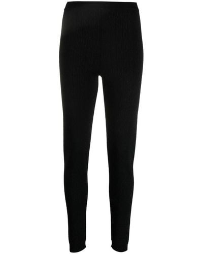 Moschino Logo-pattern Print Knit leggings - Black