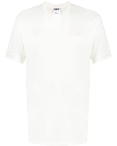 Caruso T-shirt Met Geborduurd Logo - Wit