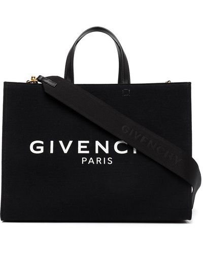 Givenchy Sac À Main En Toile Imprimée À Finitions En Cuir G-tote Medium - Noir