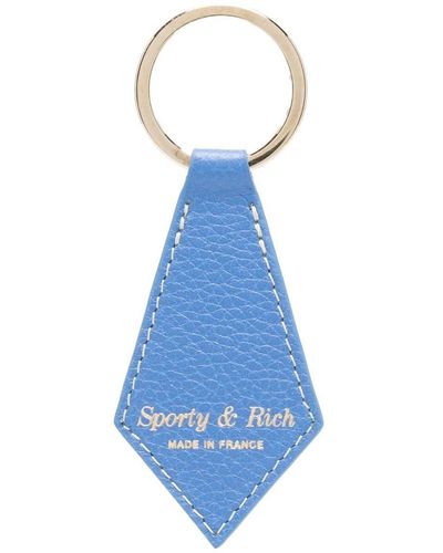 Sporty & Rich Porte-clés à logo imprimé - Bleu