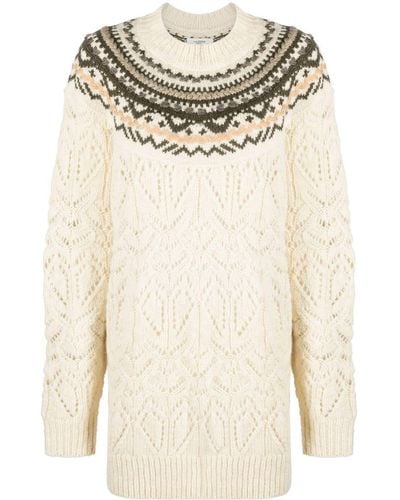 Isabel Marant Patterned-knit Oversize Sweater - Natural