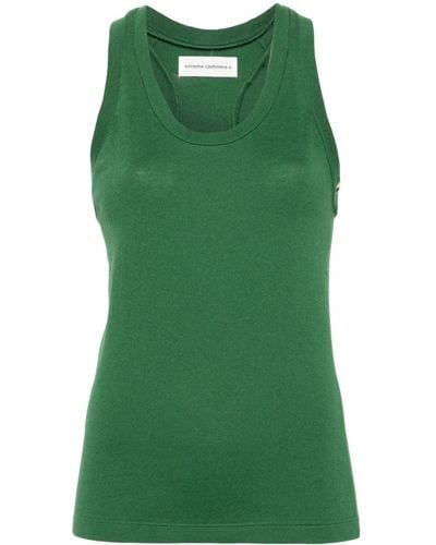 Extreme Cashmere No270 Fine-knit Tank Top - Green