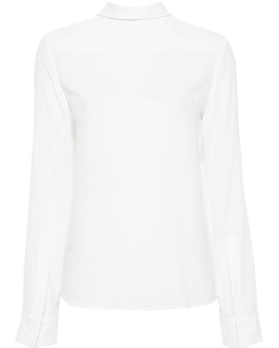 N°21 Bluse mit Rüschenkragen - Weiß