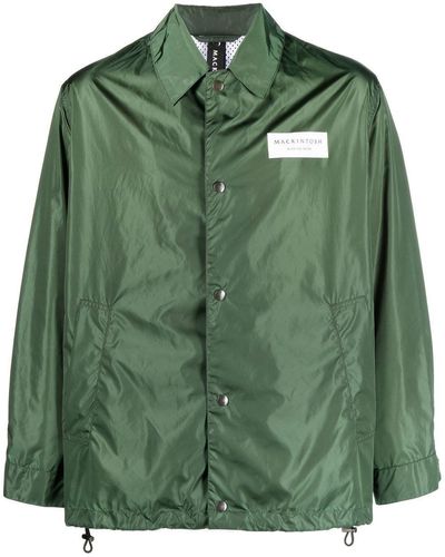 Mackintosh Giacca-camicia a maniche lunghe con applicazione - Verde
