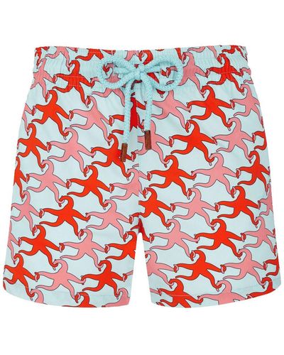 Vilebrequin Starfish-print Logo-appliqué Shorts - Red