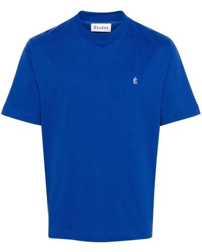 Etudes Studio T-shirt Met Geborduurd Logo - Blauw