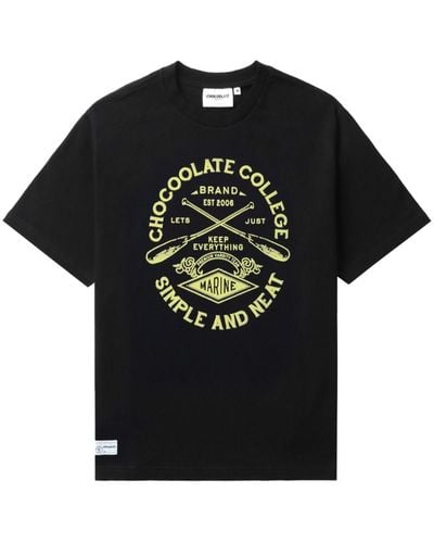 Chocoolate Katoenen T-shirt Met Grafische Print - Zwart