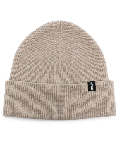 Mackintosh Logo-tag Recycled Cashmere Beanie - Natural