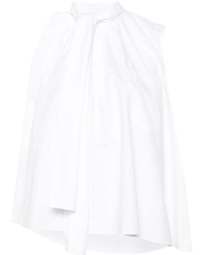Sacai Ärmellose Popeline-Bluse - Weiß