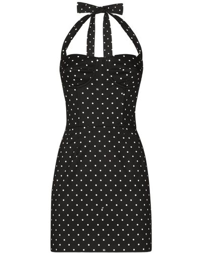 Dolce & Gabbana Polka-dot Corset Minidress - Black