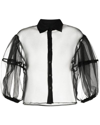 Cynthia Rowley Sheer Organza Shirt - Black