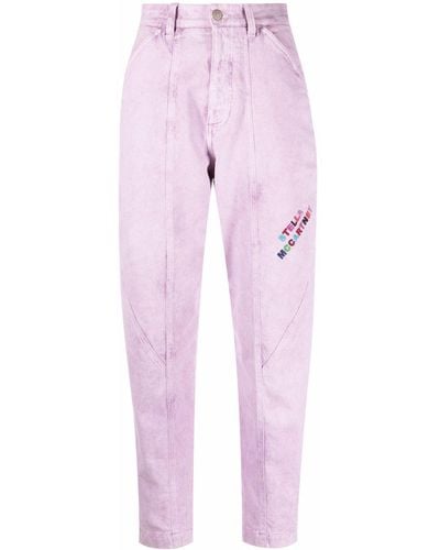 Stella McCartney Logo-embroidered Tapered Jeans - Purple