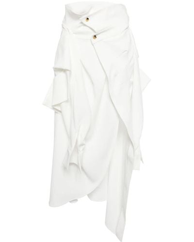 A.W.A.K.E. MODE Asymmetric Midi Skirt - White