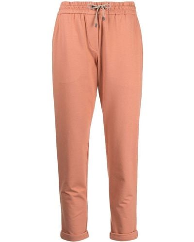 Brunello Cucinelli Pantalones de chándal ajustados - Naranja