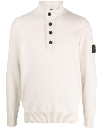 Stone Island Compass-patch High-neck Jumper - White