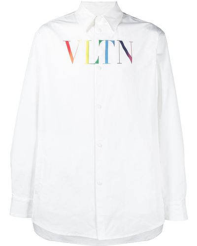 Valentino Garavani Snap-fastening Logo Shirt - White