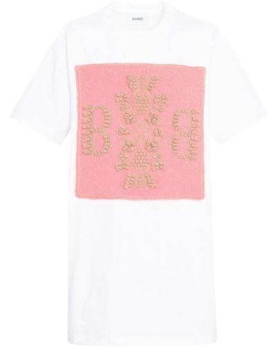 Barrie T-Shirtkleid mit Logo-Patch - Pink
