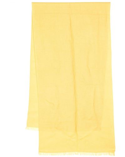 N.Peal Cashmere Fringed-edge Cashmere Scarf - Yellow