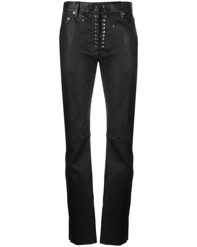 Ludovic de Saint Sernin Lace-up Leather Pants - Black