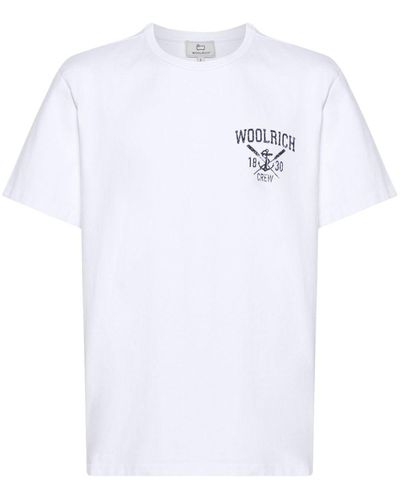 Woolrich T-Shirt mit Logo-Print - Weiß