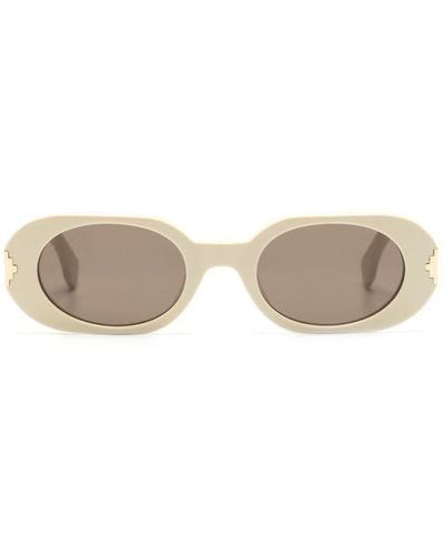 Marcelo Burlon Oval-frame Sunglasses - Natural