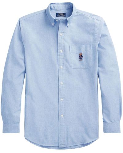 Polo Ralph Lauren Teddy Bear-print Cotton Shirt - Blue