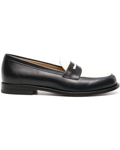 SCAROSSO Two-tone Leather Loafers - Black