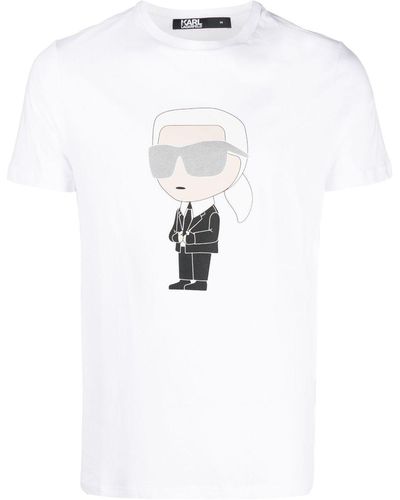 Karl Lagerfeld T-shirt Met Print - Wit