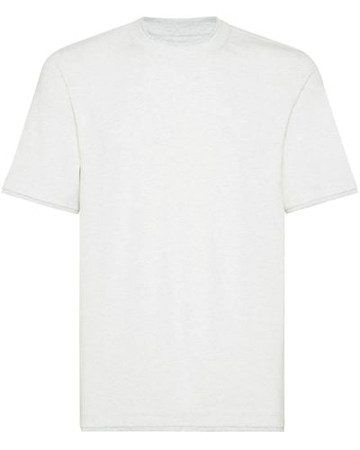 Brunello Cucinelli T-Shirt mit Rundhalsausschnitt - Weiß