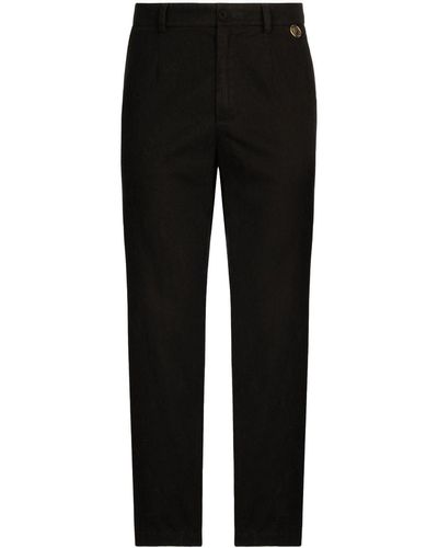 Dolce & Gabbana Front-fastening Straight-leg Pants - Black