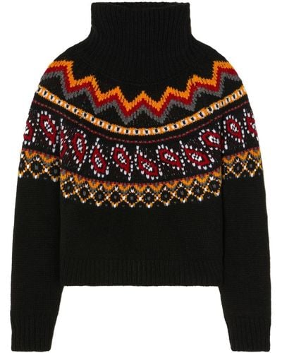 Alanui Antarctic Circle Wool Sweater - Black